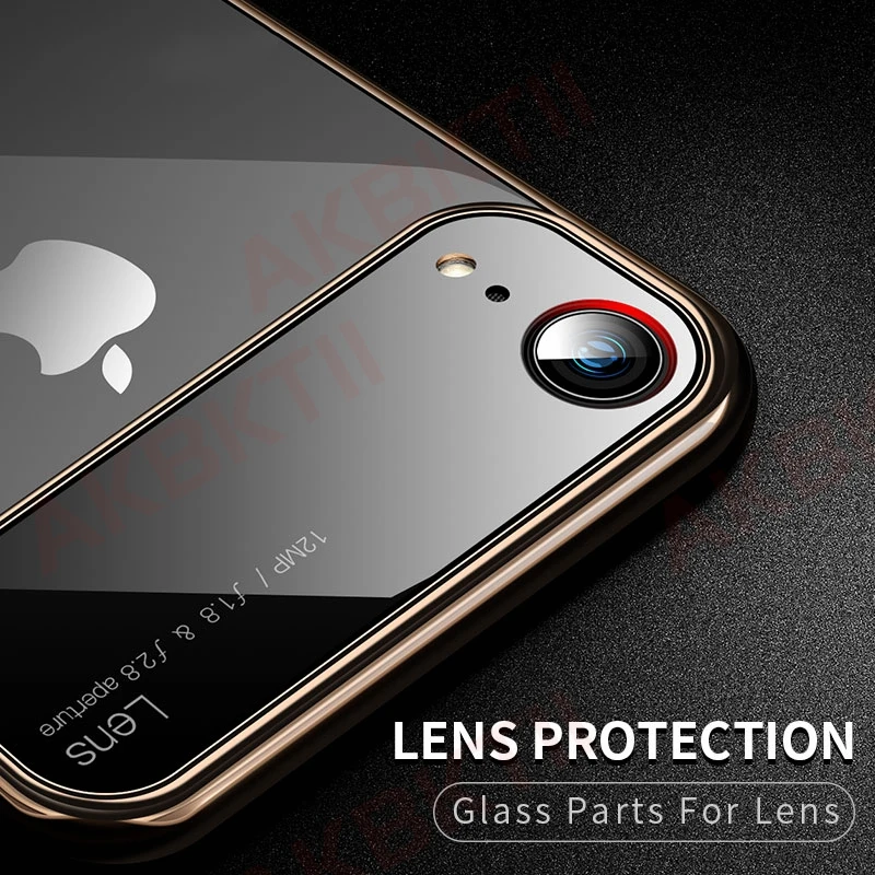 AKBKTII роскошный стеклянный чехол для iPhone XS Чехлы MAX XR ультра тонкий PC Прозрачный