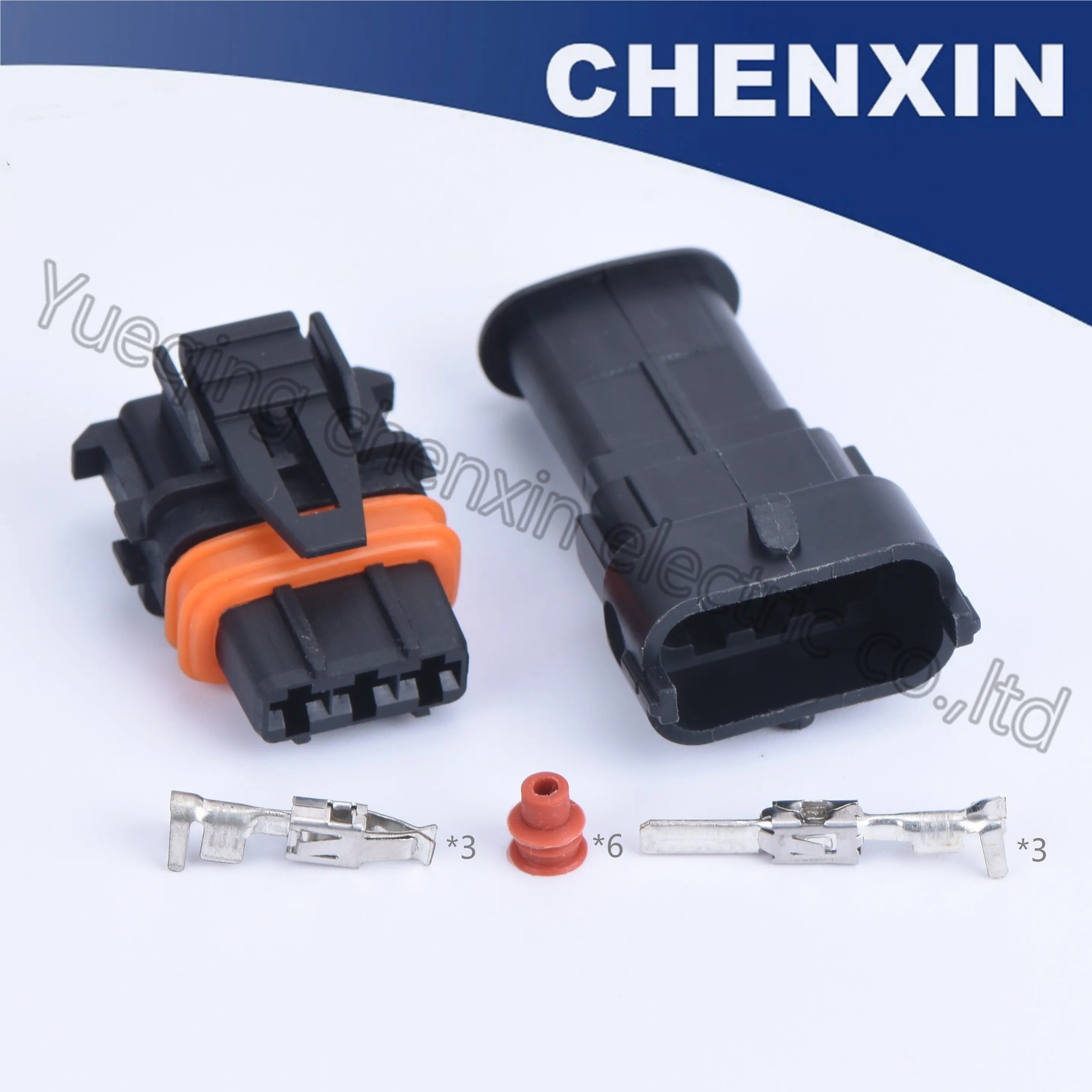 

Black 3 pins car waterproof auto connectors (no outer ring)(male female) 3.5 for efi nozzle 1928403110