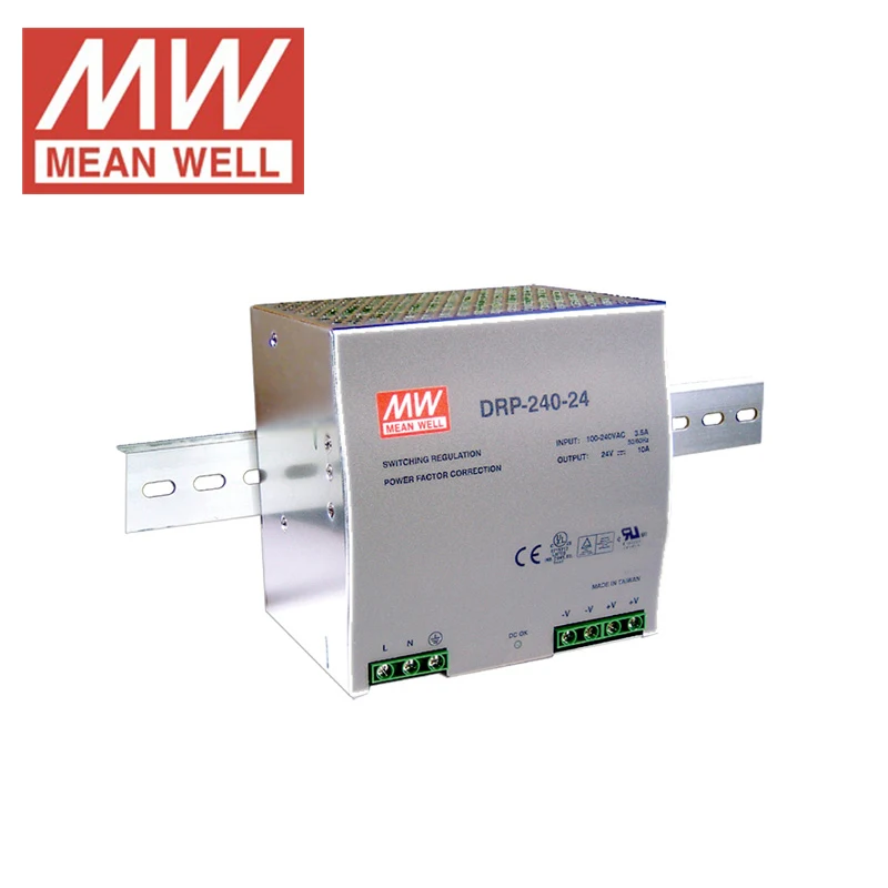 блок питания 24в MeanWell din рейку 24 В 10A 240 Вт PFC функция antminer l3 DRP Промышленные Din