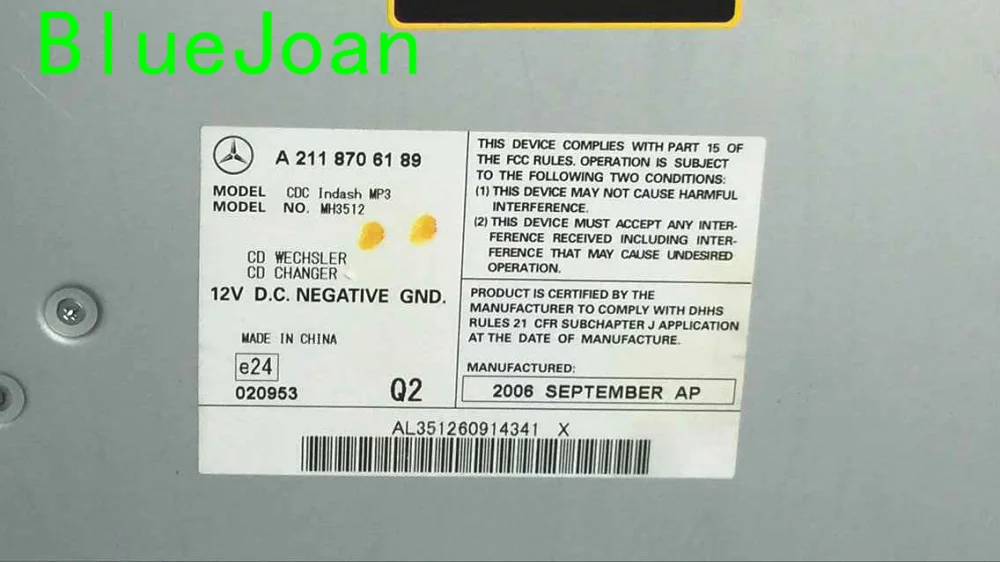 Бесплатный A211 870 53 90 Alpine 6 CD Changer погрузчик A 211 61 89 для Mercedes MH3512 CDC Indash MP3 Chrysler disc car cd