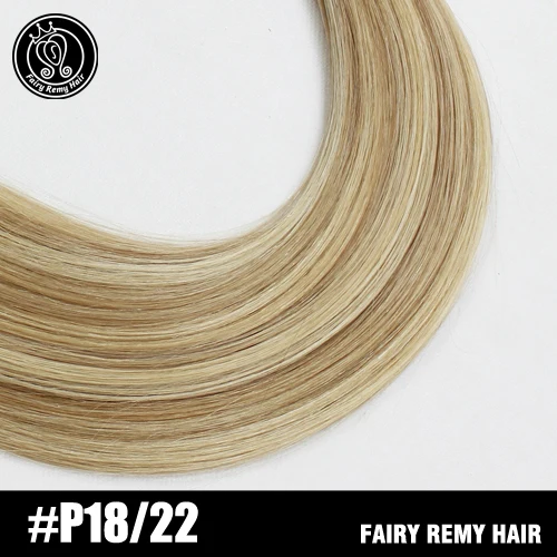 P18/22 Сказочные волосы remy, 100 г/шт., настоящие европейские Прямые Натуральные кудрявые пучки волос, 16 дюймов, платиновый блонд, волосы Remy для наращивания - Цвет: P18/22