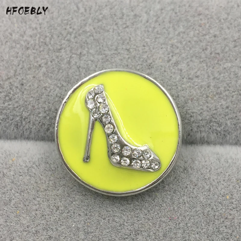 12Pcs/lot Snap Crystal 5colour High heels Button Bracelet Bangles Fit DIY 18mm Buttons Charm Bracelets Jewelry | Украшения и