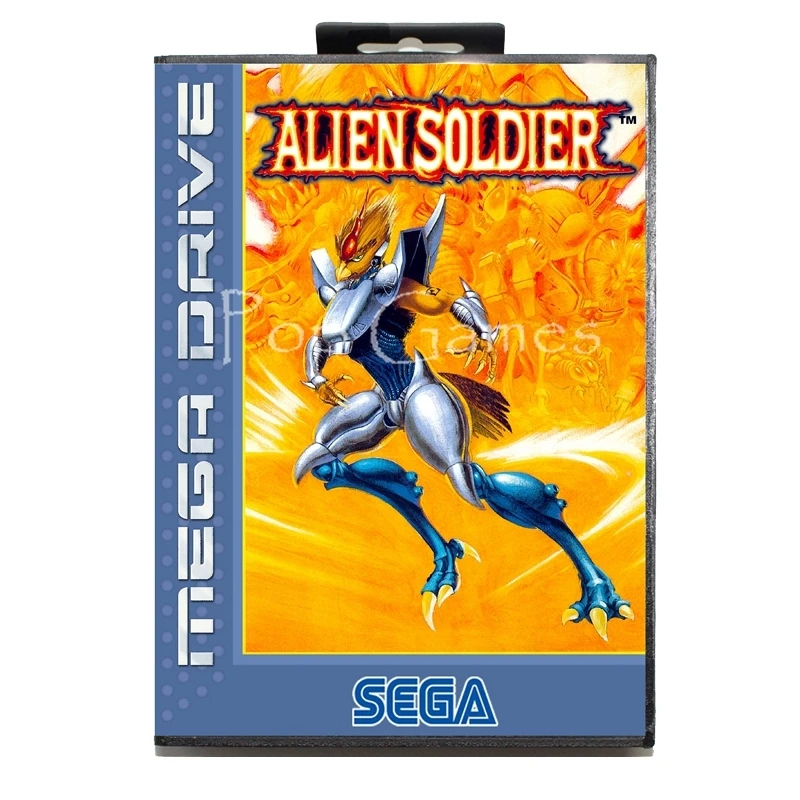 Alien Soldier с коробкой для 16 битной игровой карты Sega MD Mega Drive видеоконсоли
