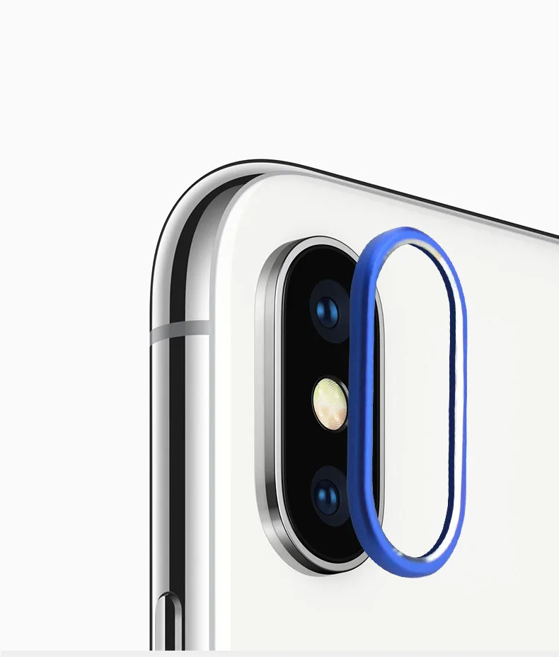 2 шт./партия Защитная пленка для объектива Круг для iPhone XR X XS MAX задняя камера защитное кольцо из алюминиевого сплава двойной цвет - Цвет: blue