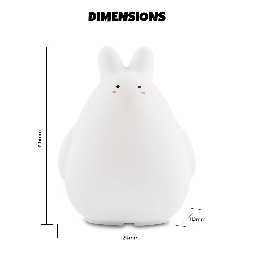 USB Перезаряжаемый ночник RGB Tooger Rabbit Pat лампа силиконовая Светодиодная сенсорный