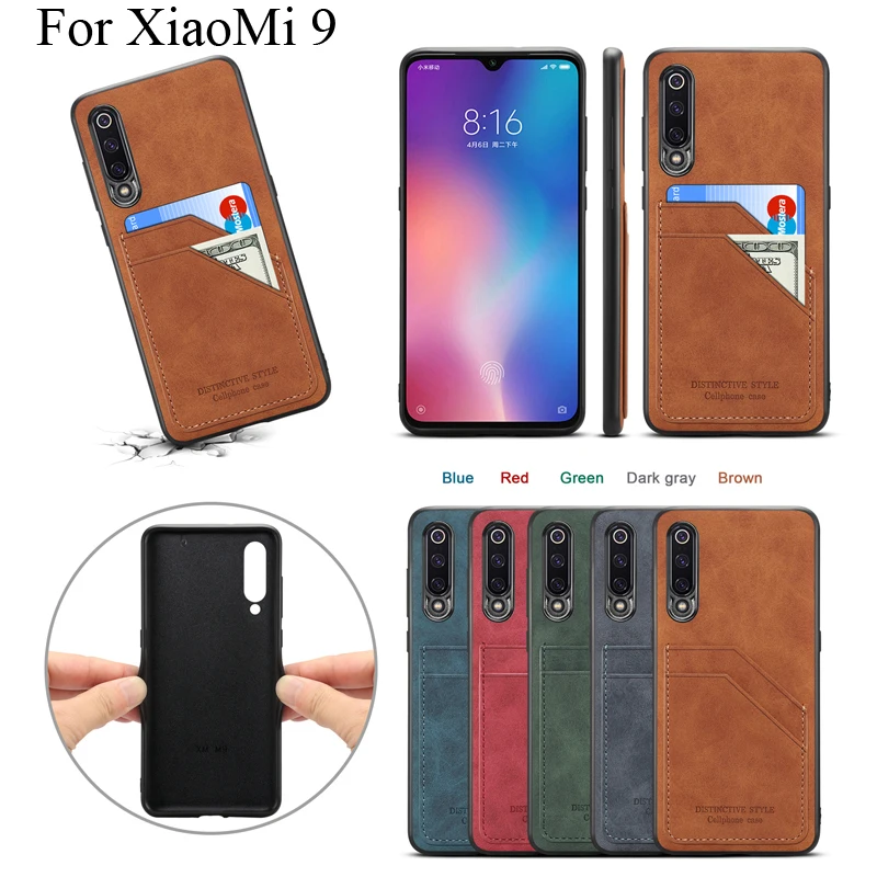 Чехол в винтажном стиле для Xiaomi 9 Мягкий защитный чехол Xiaomi9 с отделениями карт Mi9