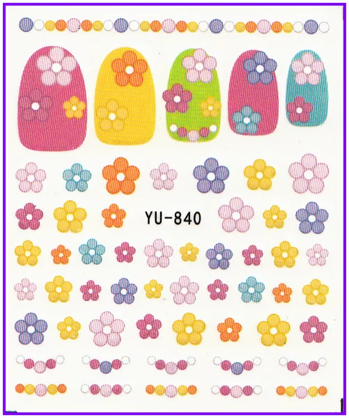 

Nail Sticker FLOWER STAR PETAL DAISY Water Transfers Stickers Nail Decals Stickers YU840-845