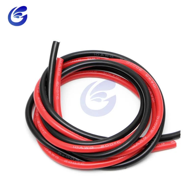 2 м 1 метр Черный+ 1 метр красные силиконовые провода 10AWG 12AWG 14AWG 16AWG теплостойкий мягкий силиконовый силикагель провод кабель