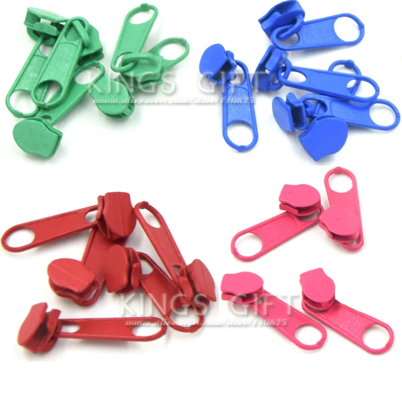 Металлический слайдер на молнии для нейлоновой 3 # многоцветной язычок застежки