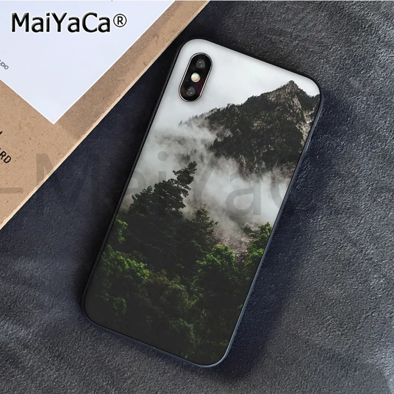 Чехол для телефона MaiYaCa Mountain Peak Forest Snow mountain с белым дымом iphone SE 2020 11 pro 6S 6plus 7 8 Plus X Xs