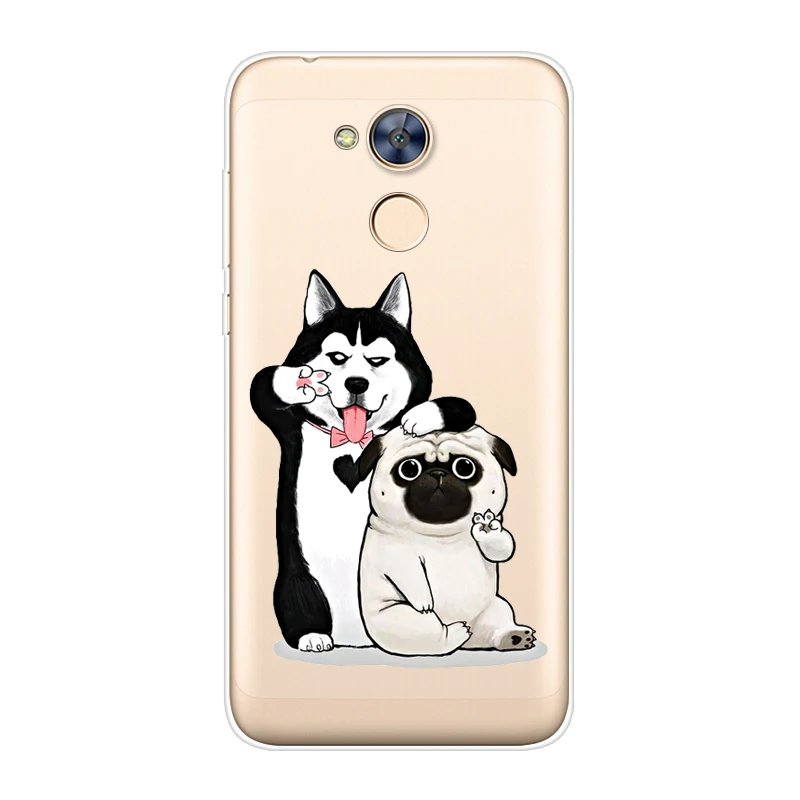 Чехол с мультипликационным рисунком счастливой собаки для Huawei Honor 6A.