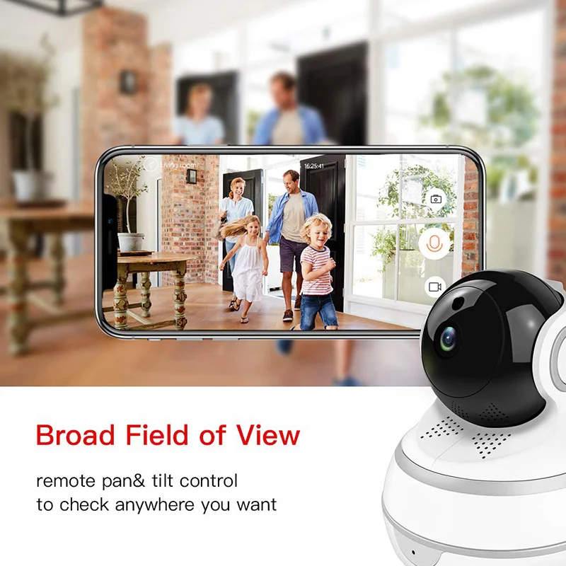 Домашняя камера безопасности WiFi 1080P HD Беспроводная наблюдения с ночным видением