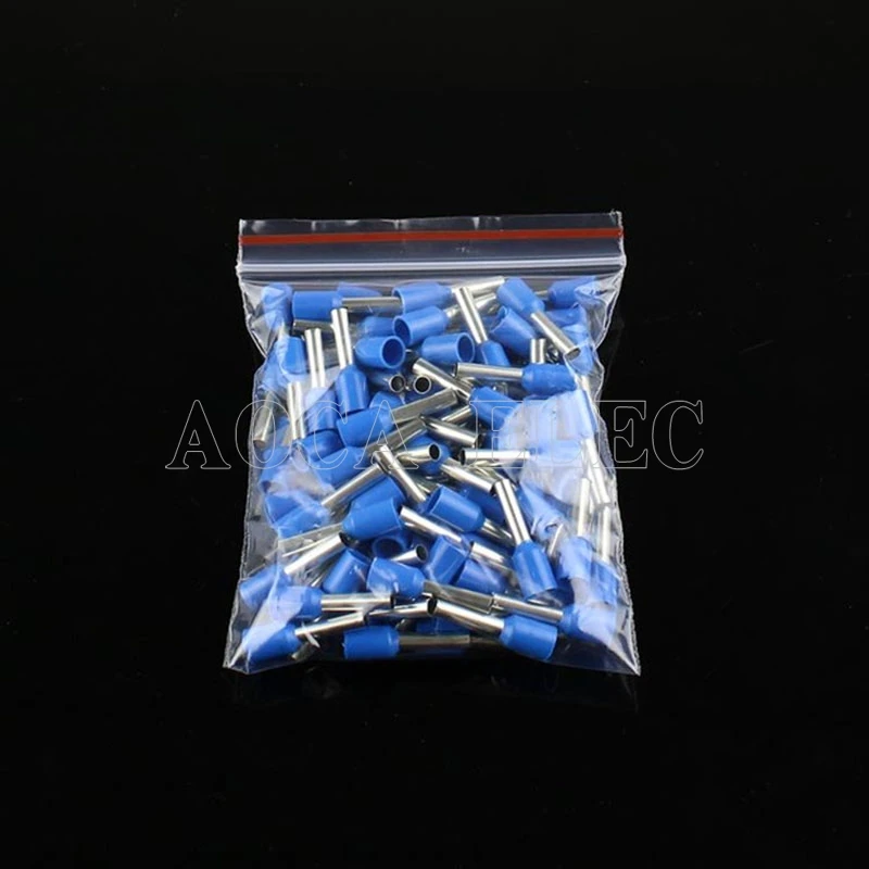 blue 100 шт. E6012 E6018 Изолированные Наконечники Клеммная колодка шнур конец провода разъем 6.0mm2, обжимной Терминатор - Цвет: blue