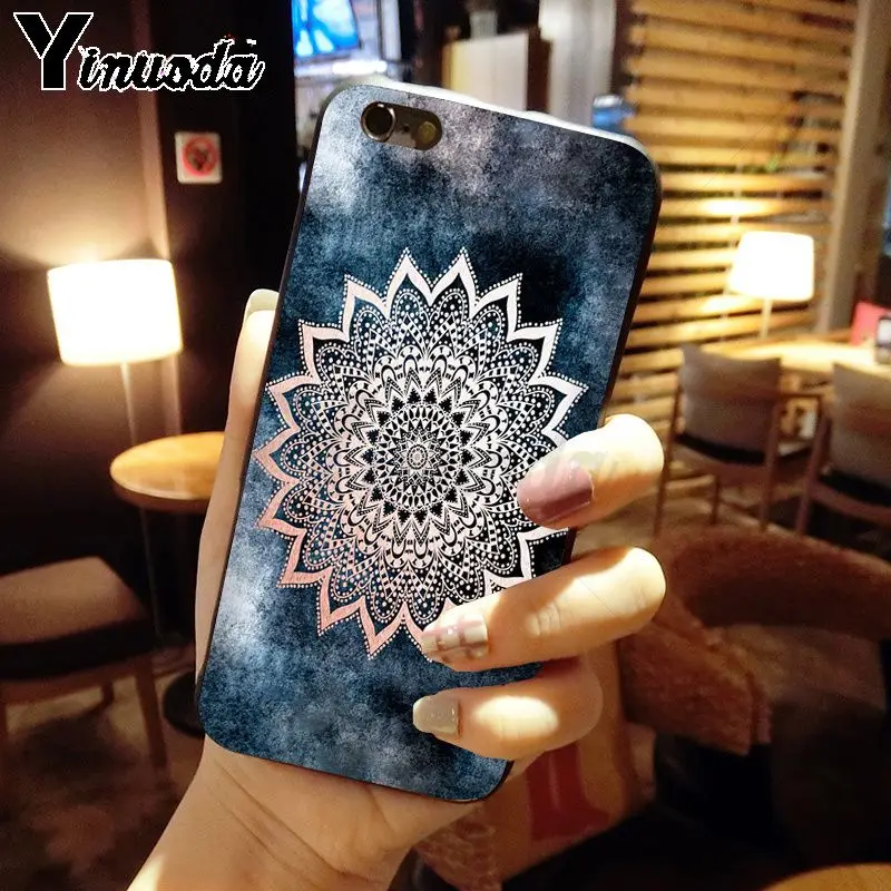 Yinuoda синяя Золотая мандала цветок мечта колесики чехол для телефона Fundas iPhone X XS MAX 6