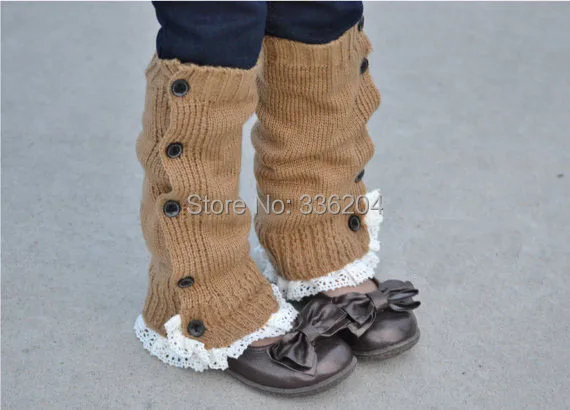Аксессуары для девочек Вязаные кружевные гетры с отделкой чулки Топпер ботинок