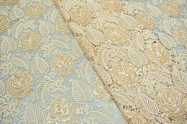 Водорастворимый шарик кусок вышитые ткани мода вышитая блестками ткань в