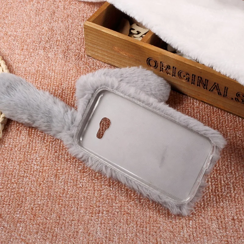 Dulcii Case for Galaxy A3 A5 A7 2017 C7Pro Cover Rabbit Design Soft Fur Shell with Rhinestone Decor Samsung J3 Emerge |