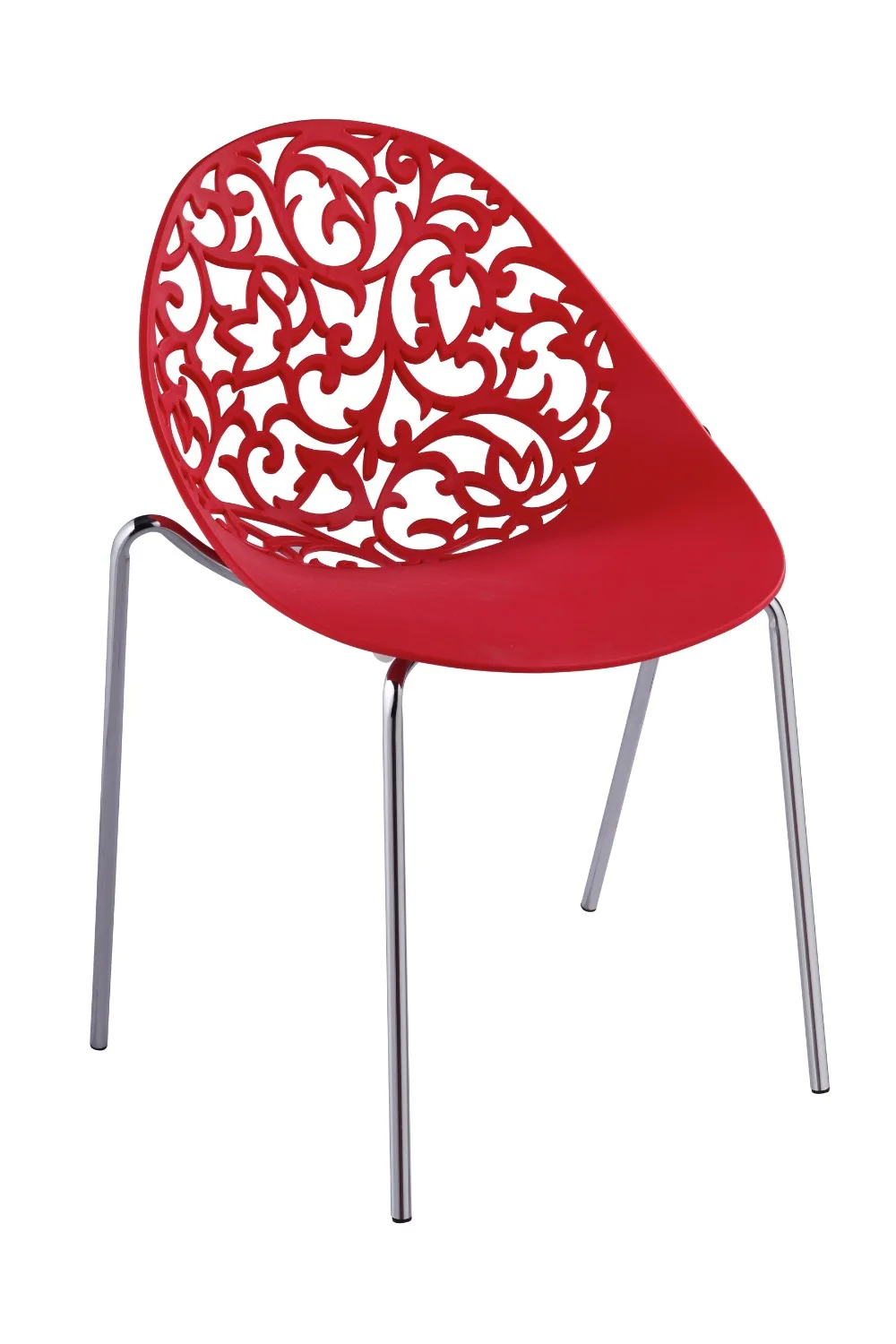 Современный дизайн пластиковые и стальные ножки Штабелируемый обеденный стул