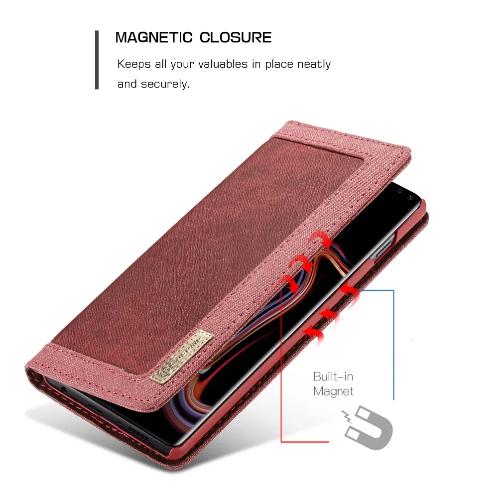 CASEME холст слот для карт памяти кожаный чехол samsung Galaxy S10 плюс подставка Магнитная