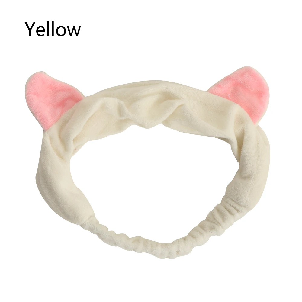 Yellow Okdeals 1 шт. милые модные женские Девушки Мультяшные кошачьи уши Мягкий Хлопок повязка для волос вечерние головной убор для хеллоуина аксессуары для волос - Цвет: Yellow