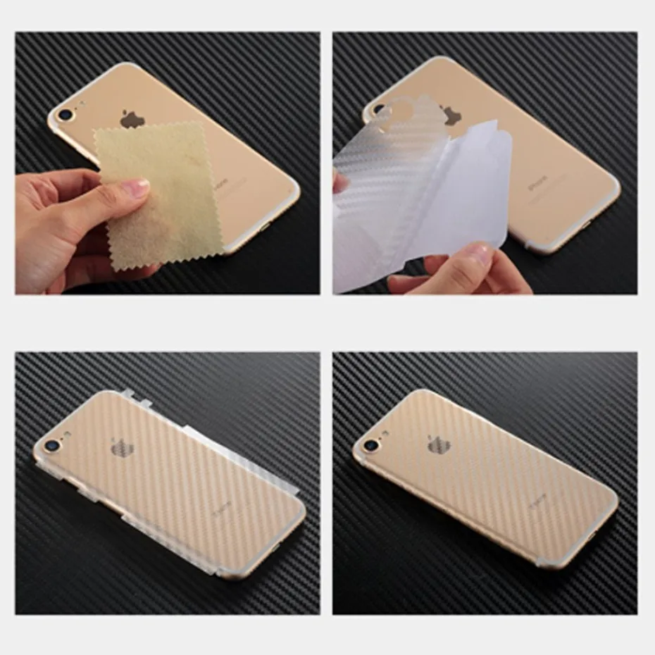 5 шт. 3D наклейка из углеродного волокна протектор экрана для iphone 8 7 6s X XS MAX задняя