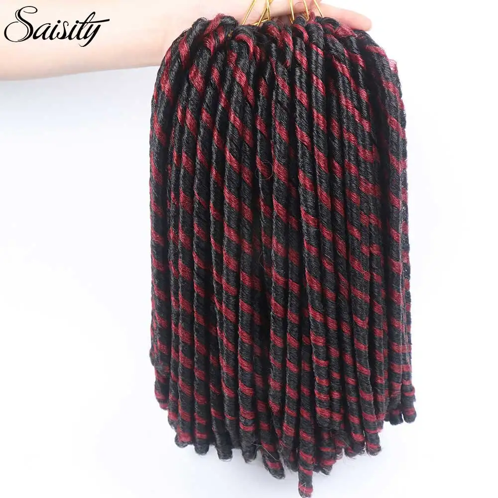 M1b/красный Saisity 14 дюймов 70 г/упак. вязанные крючком косички фортепианного цвета синтетические косички для наращивания волос афро прически мягкие искусственные Locs толстые полные - Цвет: M1b/красный