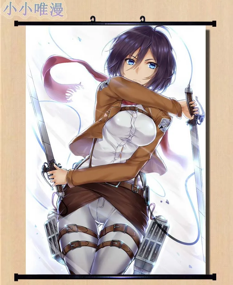 Японское декоративное изображение аниме атака на Титанов Shingeki no Kyojin Mikasa Ackerman & Eren