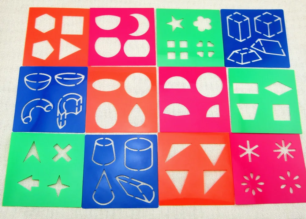 Детские шаблоны для рисования пластиковые игрушки геометрические фигурки 12