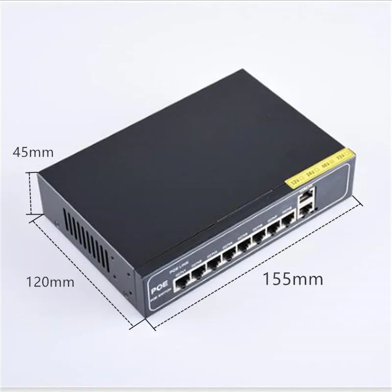 ANDDEAR 48v 8 портовый гигабитный Неуправляемый коммутатор poe 8*100 Мбит/с poort 2*100 вверх POE Соединительная камера