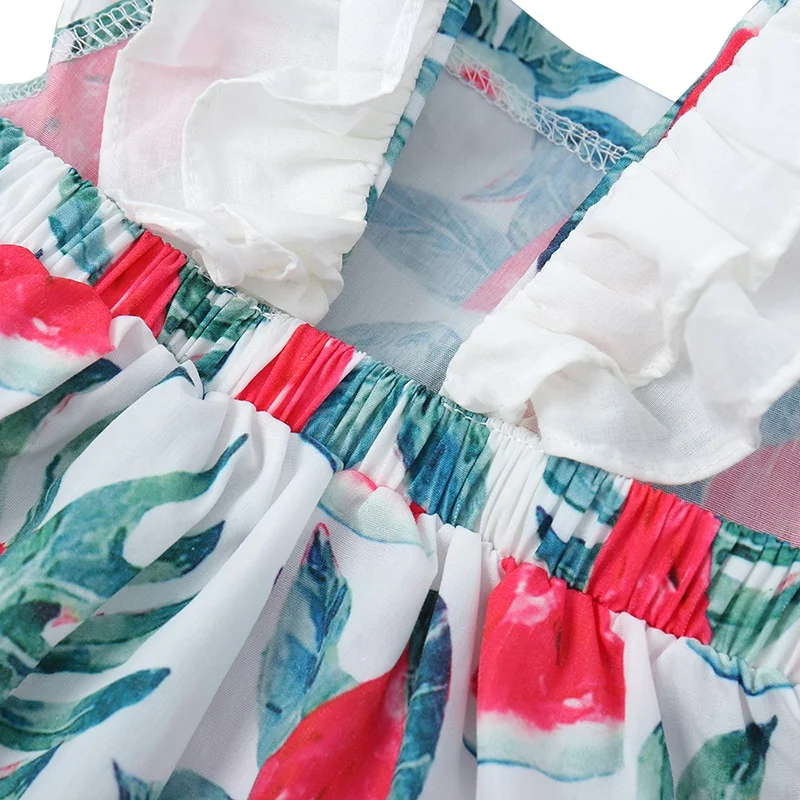 Одежда для маленьких девочек детская одежда хлопковый сарафан с принтом арбуза