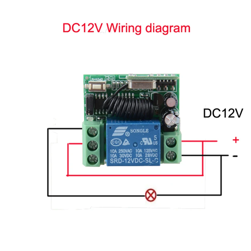 Беспроводной РЧ переключатель с дистанционным управлением DC 12v 10A 1CH передатчик +