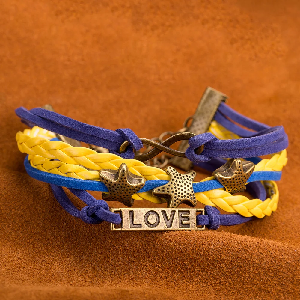 2017 Топ Pulseira тканые кожаный браслет звезды любят сплав Для женщин Повседневное