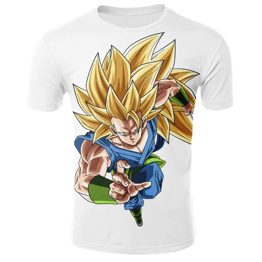 Harajuku Dragon Ball Z DBZ футболки Летние 3D Мультфильм Дети Футболка Горячая анимации Super