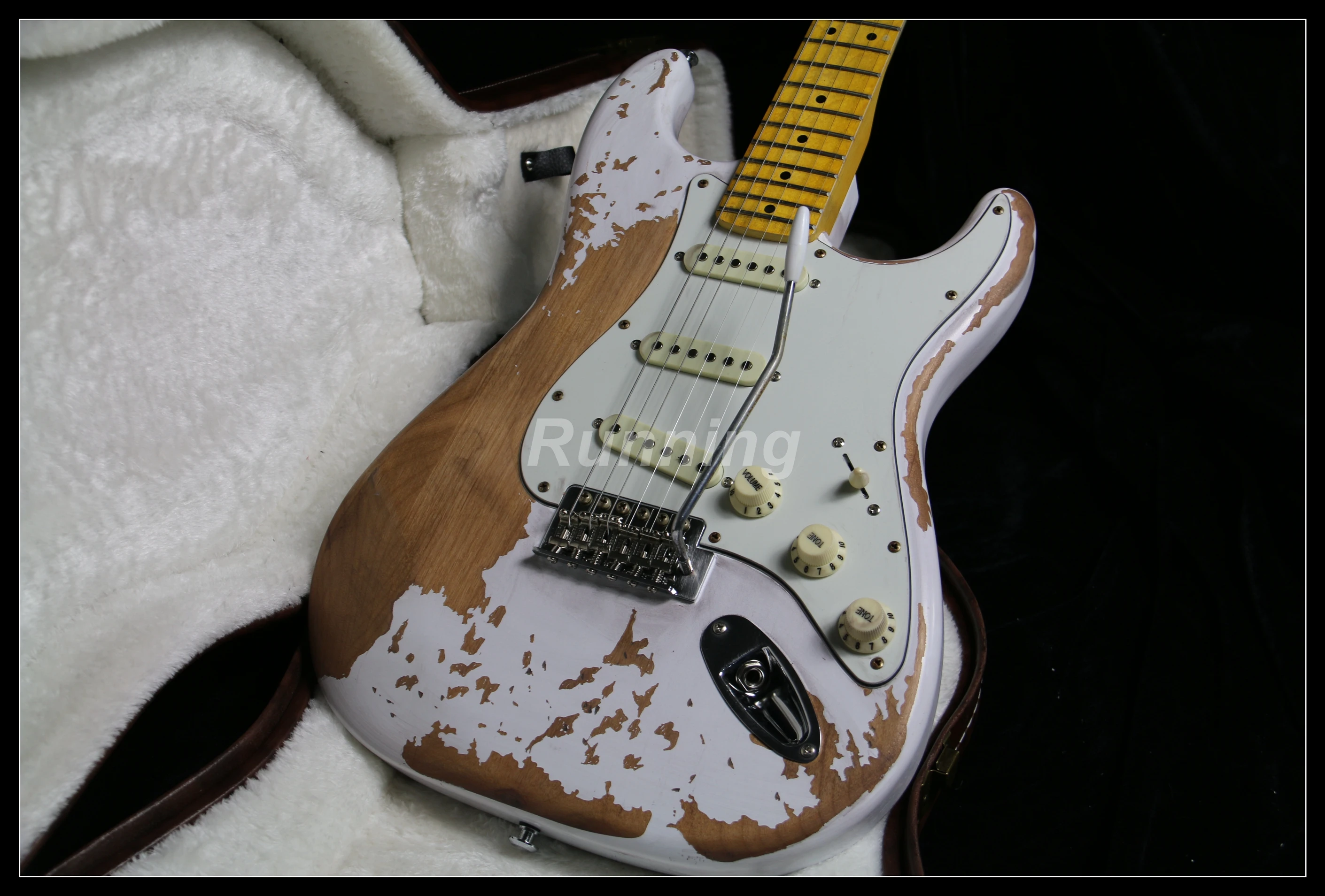Relic электрическая гитара латунные седла nitrolaquer Stain Finish Heavy 100% ручная работа