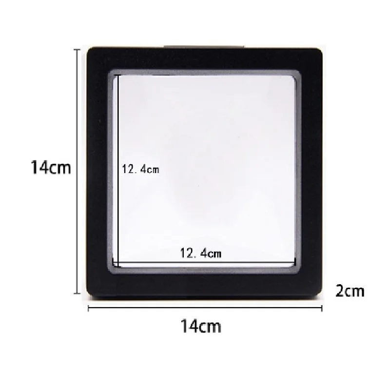 Black-14x14cm Коробка для демонстрации ювелирных изделий для создания баланса прозрачной коробки для демонстрации ювелирных изделий подвесной плавающий Чехол-держатель - Цвет: Black-14x14cm