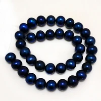 16 inches 11 12mm aa high luster round blue natural pearl loose strand