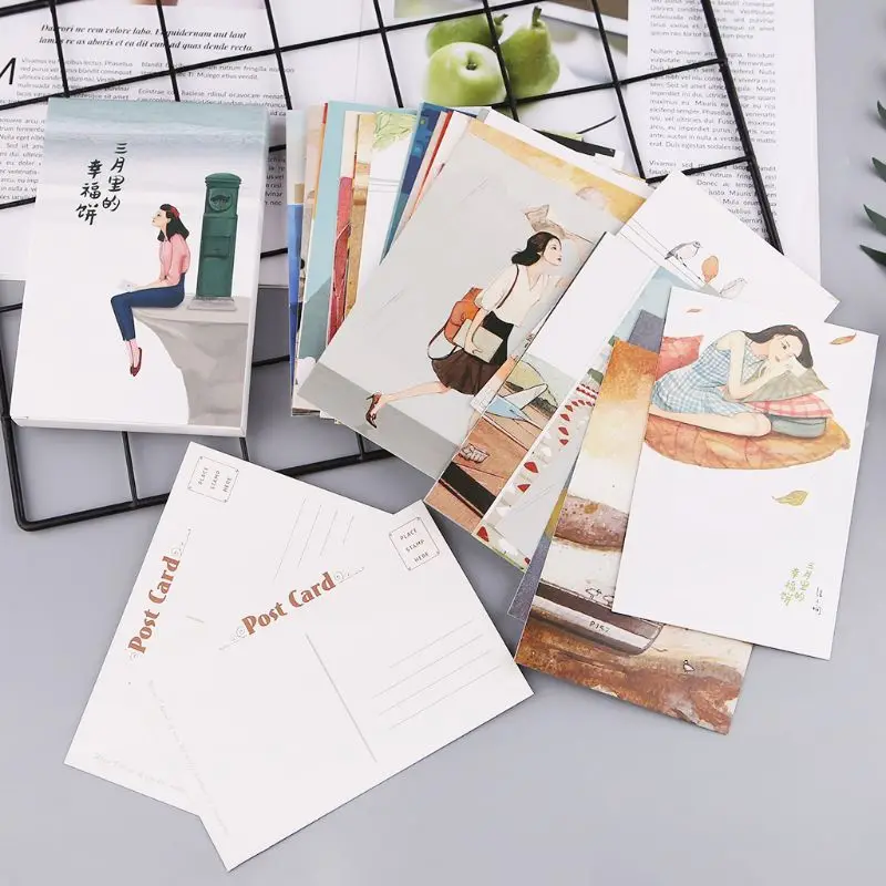 30 листов картин Happyness Ретро винтажная открытка Рождественская Подарочная