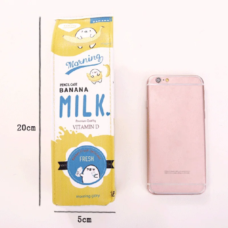 Хит пенал из искусственной кожи милая коробка для молока на молнии сумка