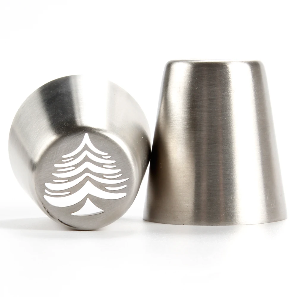 2Pcs Christmas Tree Stainless Steel Pastry Baking Nozzle Cake Tools Decorating Tool Russian Leaf | Дом и сад