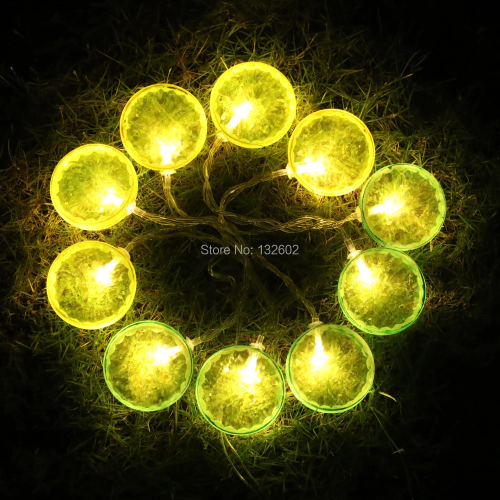 Батарея 2 м 10LED Lemon Shaped LED String Lights праздничная Вечеринка бар клуб Ресторан