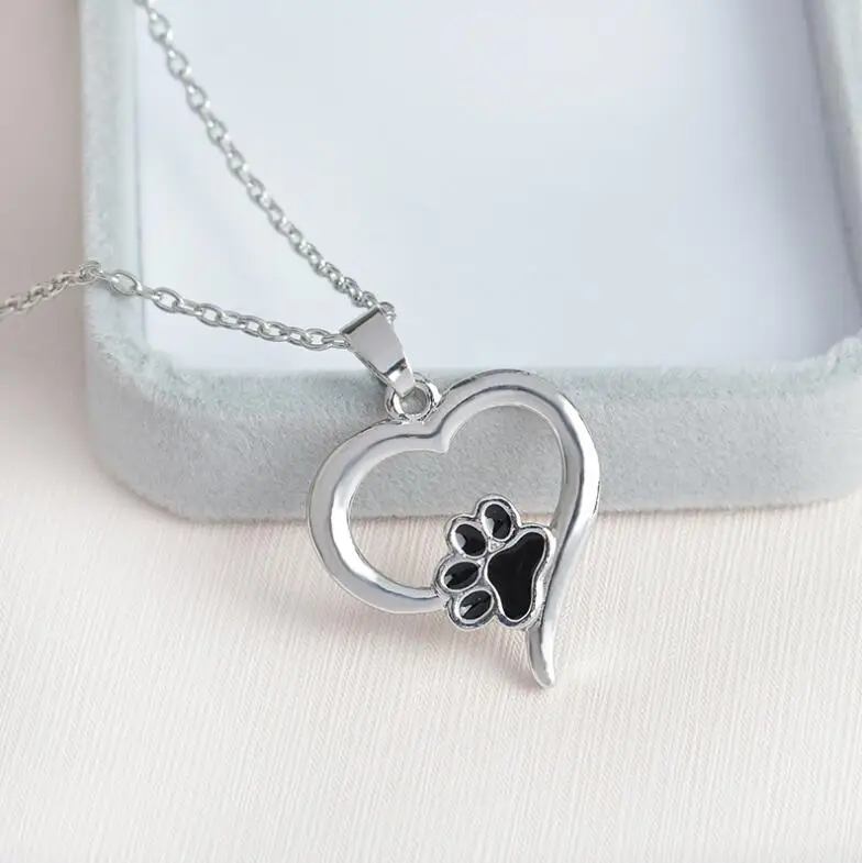 SMJEL New Women Necklaces Jewelry Pet Paw Cute Animal Puppy Heart Charm Statement Pendants Girls gift | Украшения и аксессуары