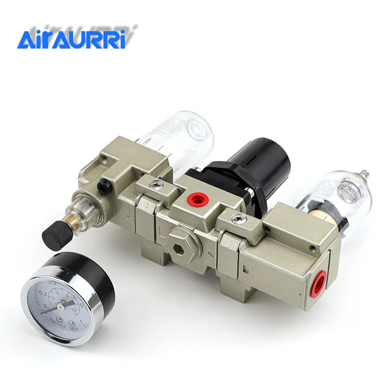 

AC2000-02 AC2000-02D Pneumatic frl AC2000 1/4 with copper cartridge pressure gauge SMC type air filter regulator lubricator