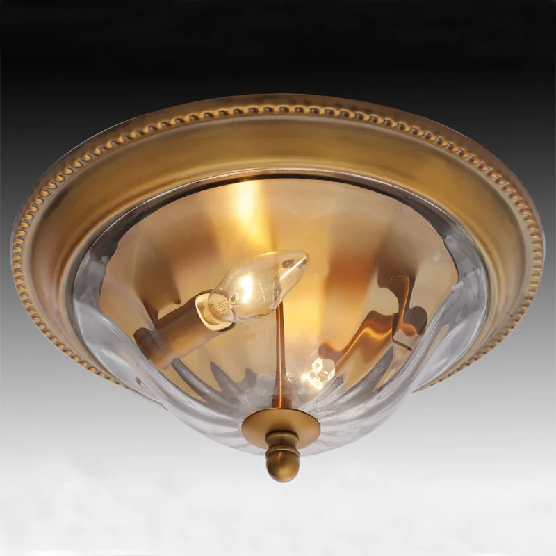 Винтажный потолочный светильник американский креативный медный лампа для