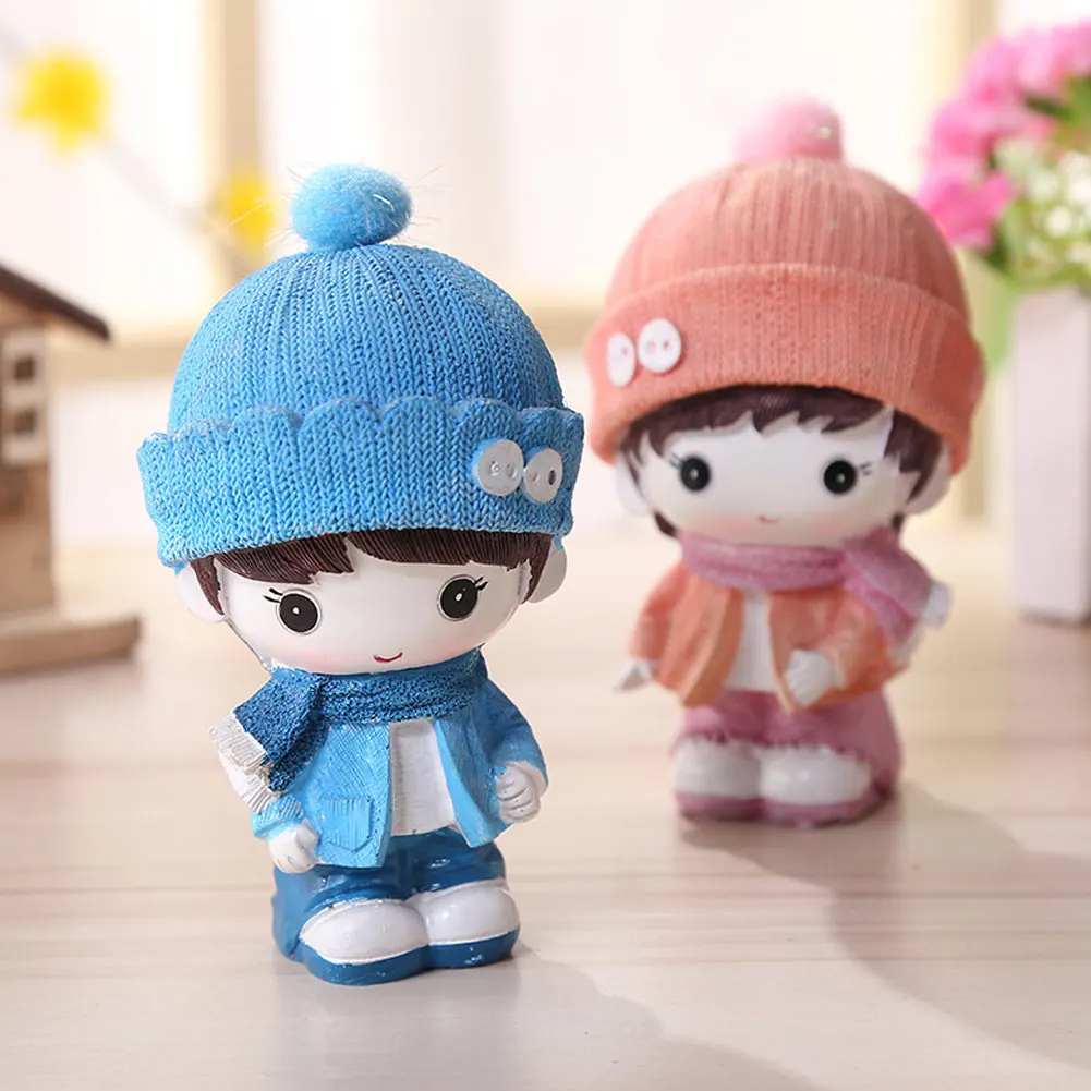 Лидер продаж 1 пара зимних парных кукол полимерные фигурки настольные украшения