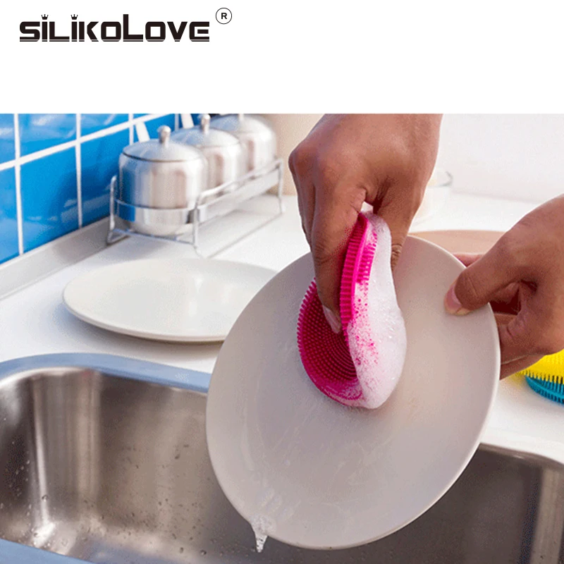 SILIKOLOVE волшебный, резиновый, силиконовый, для мытья посуды, щетка для мытья чаши, чистящие щетки, коврик для мытья посуды, кухонные аксессуары