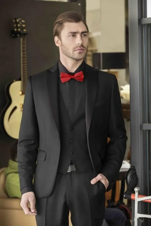 TPSAADE New Design Men Wedding Tuxedos Excellent Groom Business Dinner Prom Blazer 2 Piece Suit (Jacket+Pants+Tie) | Мужская одежда