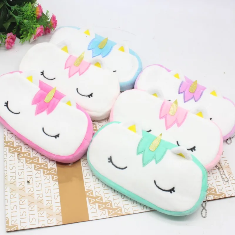 

20 см мягкий плюшевый Чехол-Карандаш сумка кошелек брелок Kawaii Единорог животное аниме кошелек подарки игрушки oyuncak для детей взрослых
