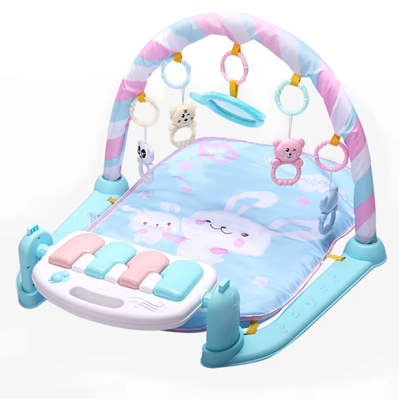 Blue Детский игровой коврик, игрушки, детские ползающие музыкальные игры, развивающий коврик с фортепианной клавиатурой, коврик для ребенка, обучающая стойка, игрушка для ребенка - Цвет: Blue