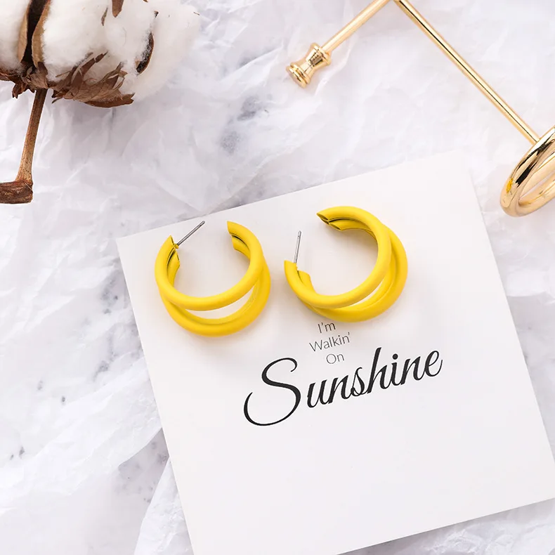 Yellow Новинка лета г., свежая розовая, желтая, синяя, зеленая, белая трехслойная трубка - Окраска металла: Yellow