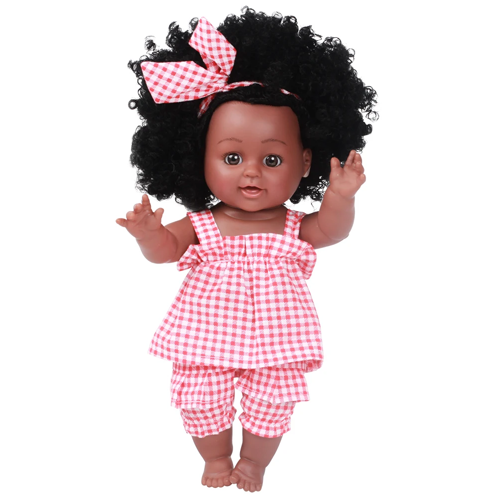 

30cm Black African Newborn Reborn Doll Baby Simulation Vinyl Children Cheap Toys Sleeping Accompany Calm Doll Gifts